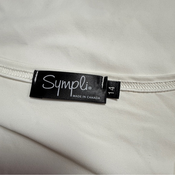 SYMPLI WHITE 3/4 SLEEVE POLYESTER STRETCH BLEND TOP - Picture 4 of 4